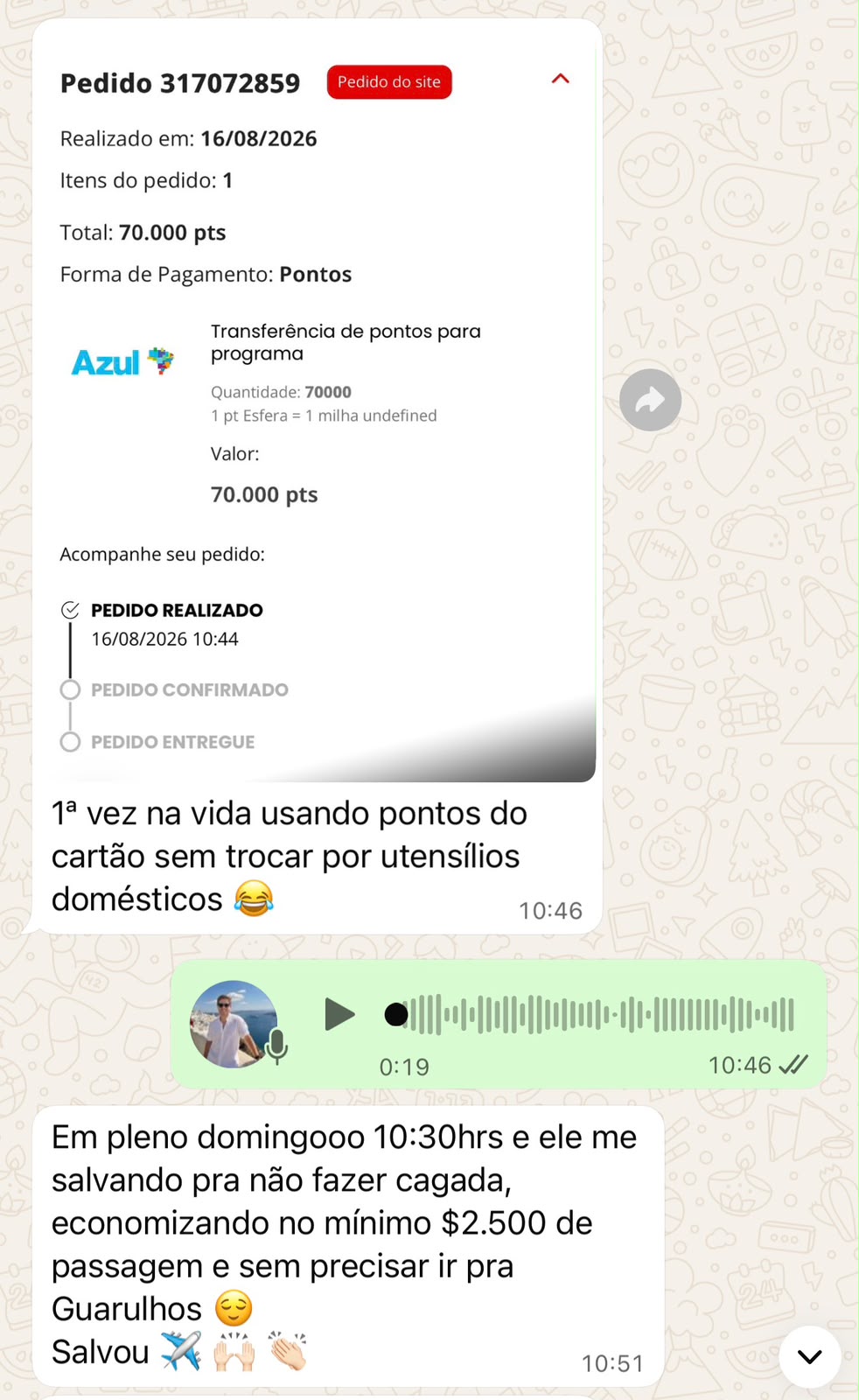 Membro elogia a aula da semana do grupo